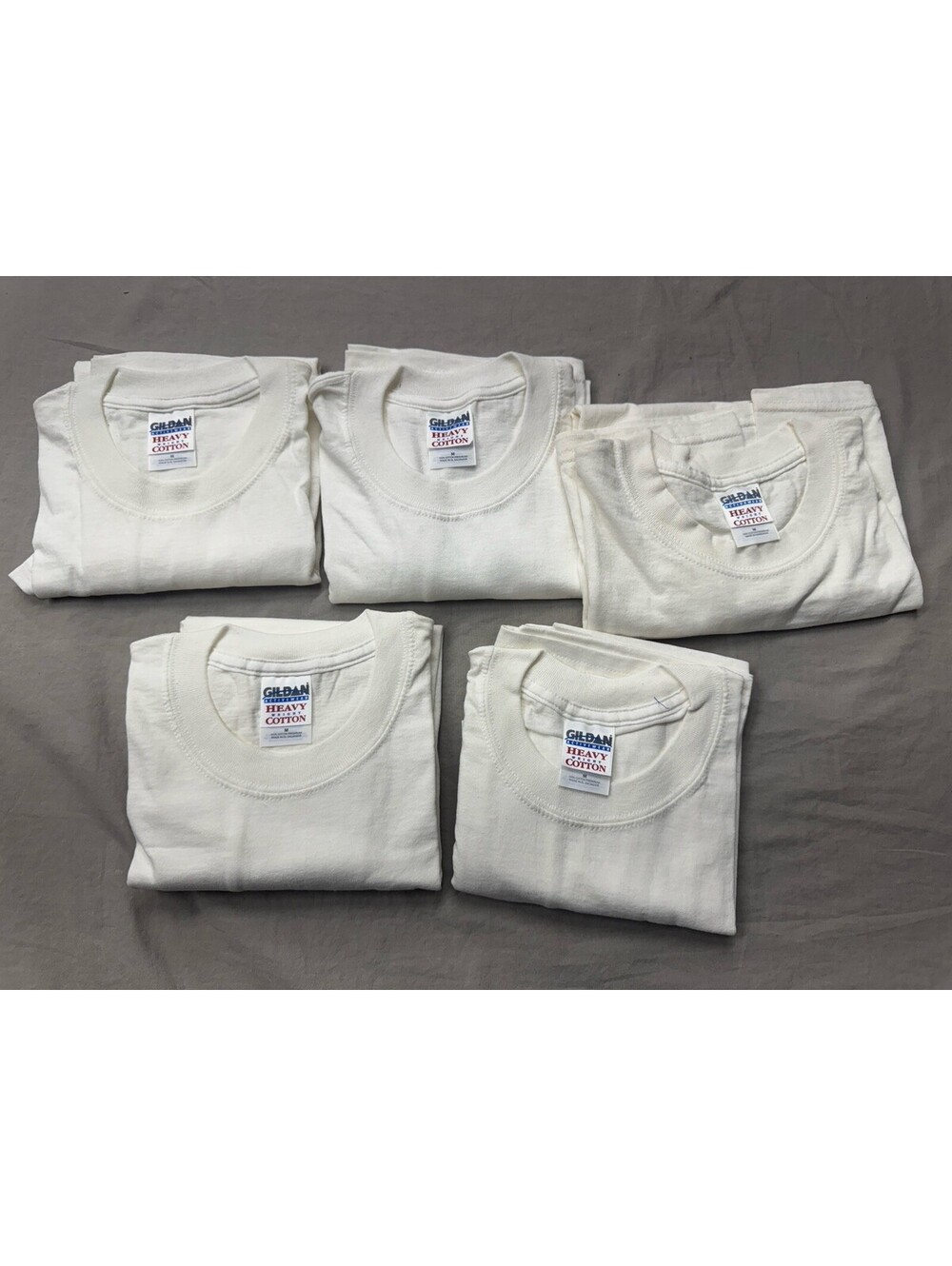 Vintage Lot Gildan activewear heavy weight Cotton Blank White Shirts Size Medium